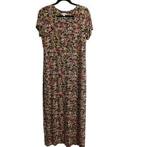 J. JILL Dress Floral Jersey Knit Tshirt Midi Everyday Casual Loungewear Small